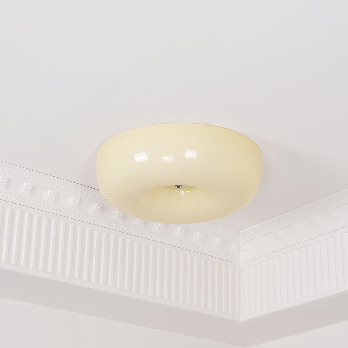 Glazen Plafondlamp met LED Verlichting Warm of Koel Wit Beige Chroom voor Woonkamer Slaapkamer Hal Eetkamer | Sulvida