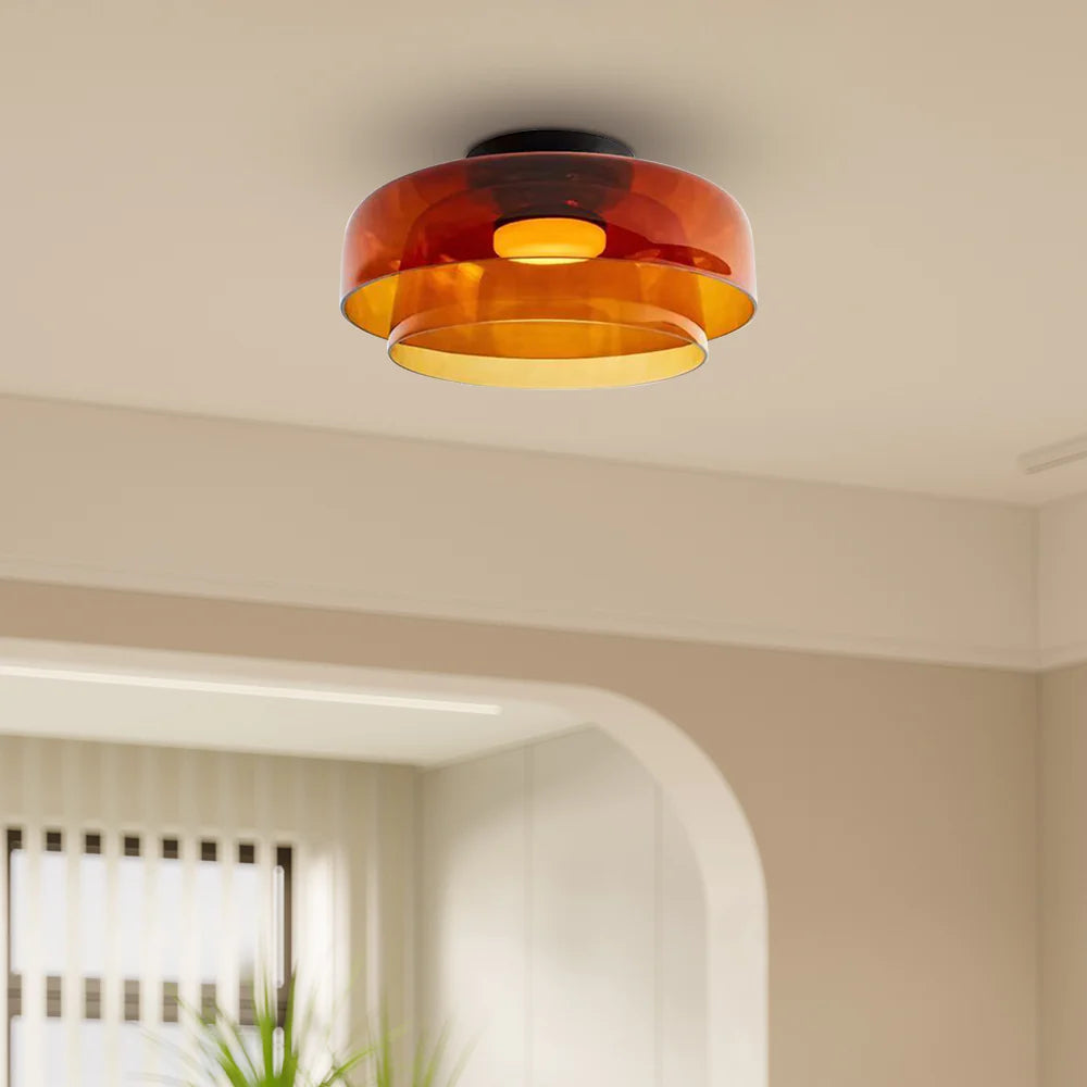 Glazen Plafondlamp Gelaagd Design Meerdere Formaten Warm Wit LED Licht Eetkamer Woonkamer Keuken Slaapkamer | Sulvida