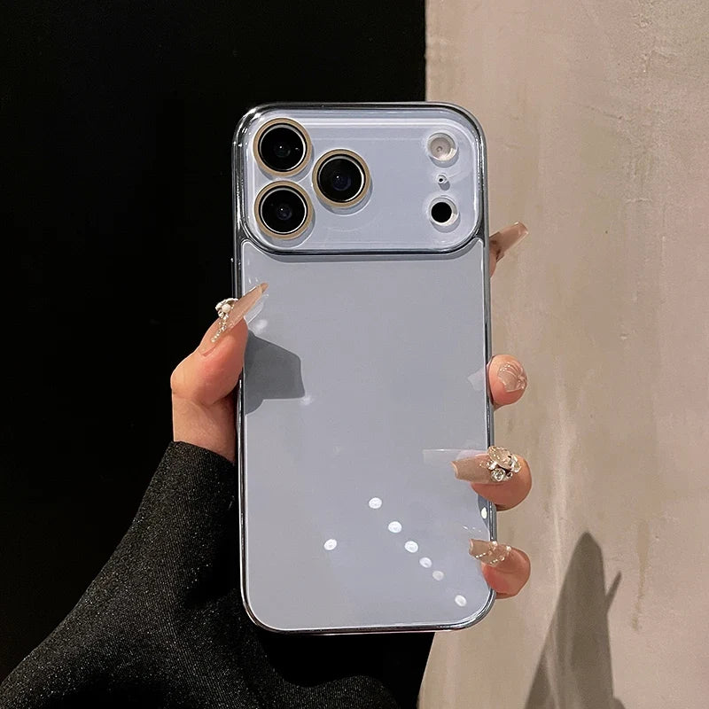 Coque en verre pour iPhone avec bord plaqué, protection de l’appareil photo et design luxueux pour iPhone 11 à 17 Pro Max | Sulvida