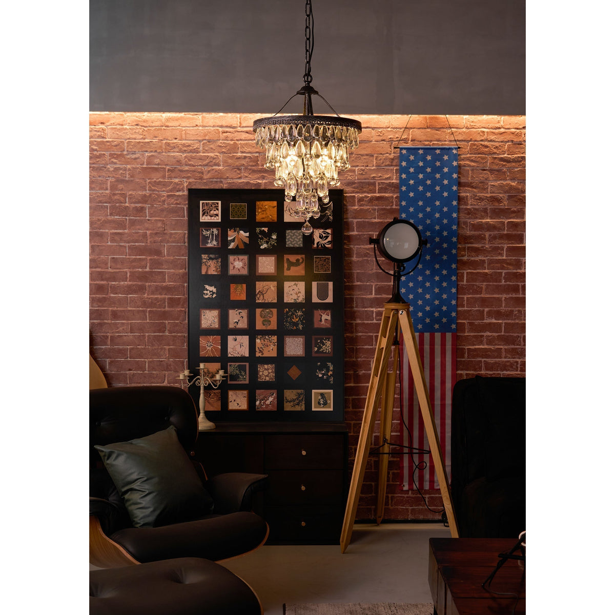 Kristallen Kroonluchter met Ijzeren Armen – Antiek Brons Vintage Plafondlamp voor Woonkamer Eetkamer | Sulvida