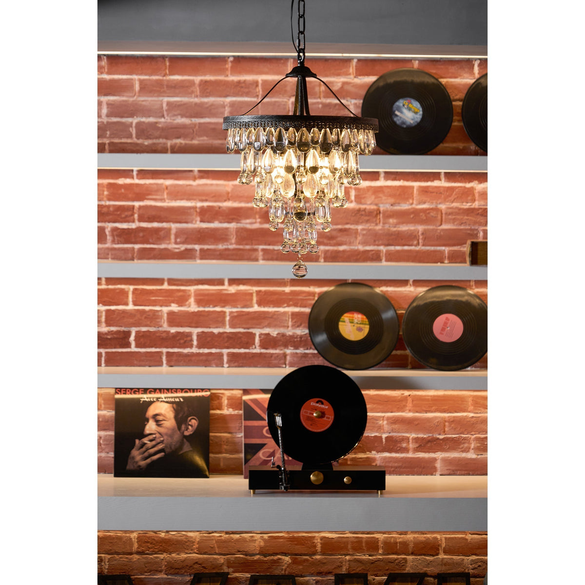 Kristallen Kroonluchter met Ijzeren Armen – Antiek Brons Vintage Plafondlamp voor Woonkamer Eetkamer | Sulvida