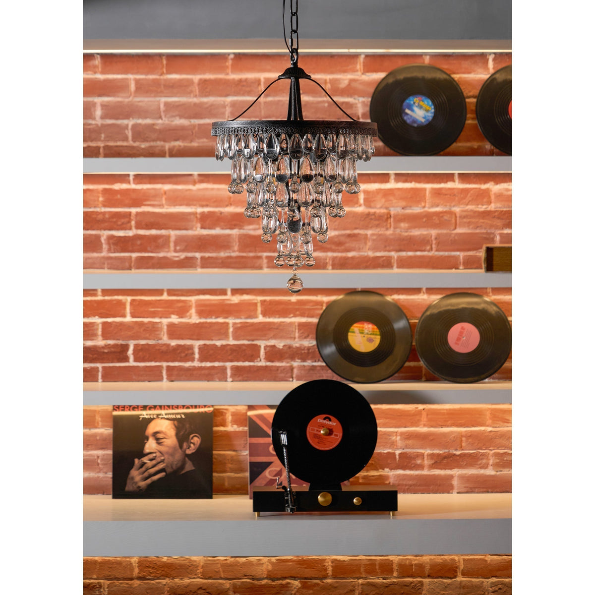 Kristallen Kroonluchter met Ijzeren Armen – Antiek Brons Vintage Plafondlamp voor Woonkamer Eetkamer | Sulvida