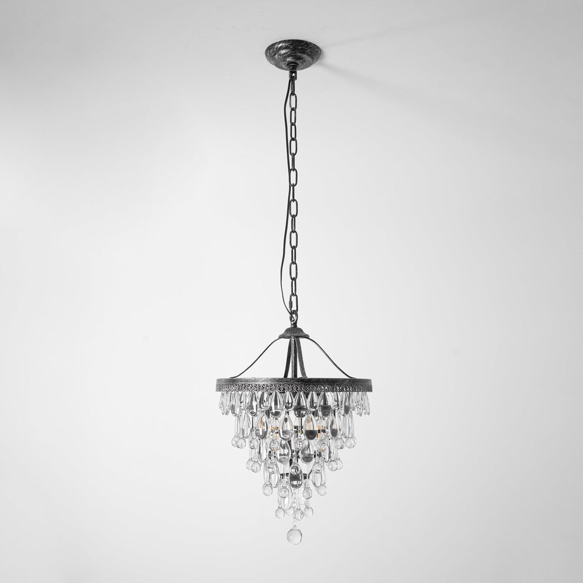 Kristallen Kroonluchter met Ijzeren Armen – Antiek Brons Vintage Plafondlamp voor Woonkamer Eetkamer | Sulvida