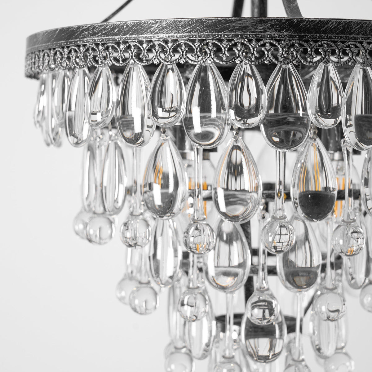 Kristallen Kroonluchter met Ijzeren Armen – Antiek Brons Vintage Plafondlamp voor Woonkamer Eetkamer | Sulvida