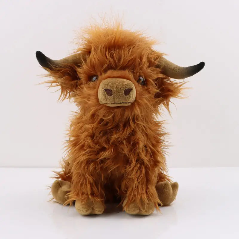Hooglandkoe Knuffel 25 cm – Zachte Pluche Troostknuffel voor Kinderen en Volwassenen – Schattig Schotse Hooglandkoe Speelgoed met Schattige Pluizige Vacht – Decoratieve Plush Toy voor Slaapkamer en Woonkamer | Sulvida