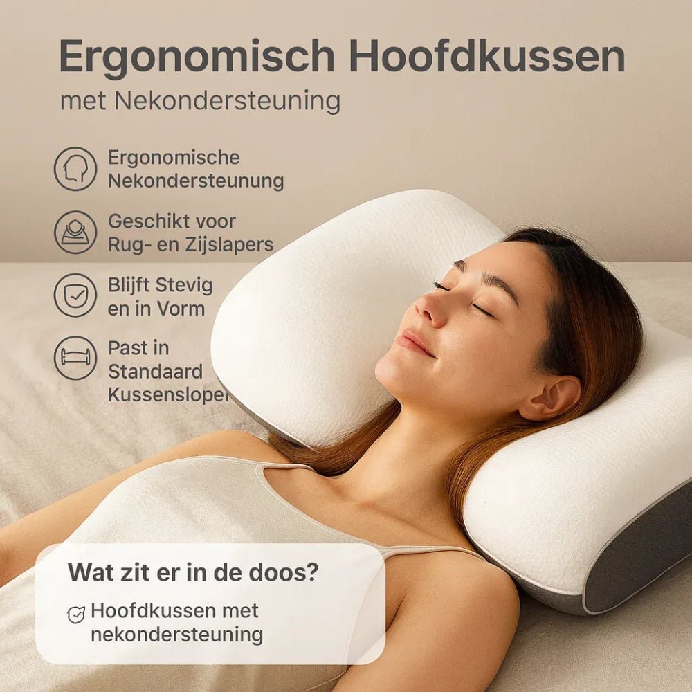 Ergonomisch nekkussen met nekondersteuning – 48 × 74 cm orthopedisch slaapkussen voor optimale nachtrust | Sulvida