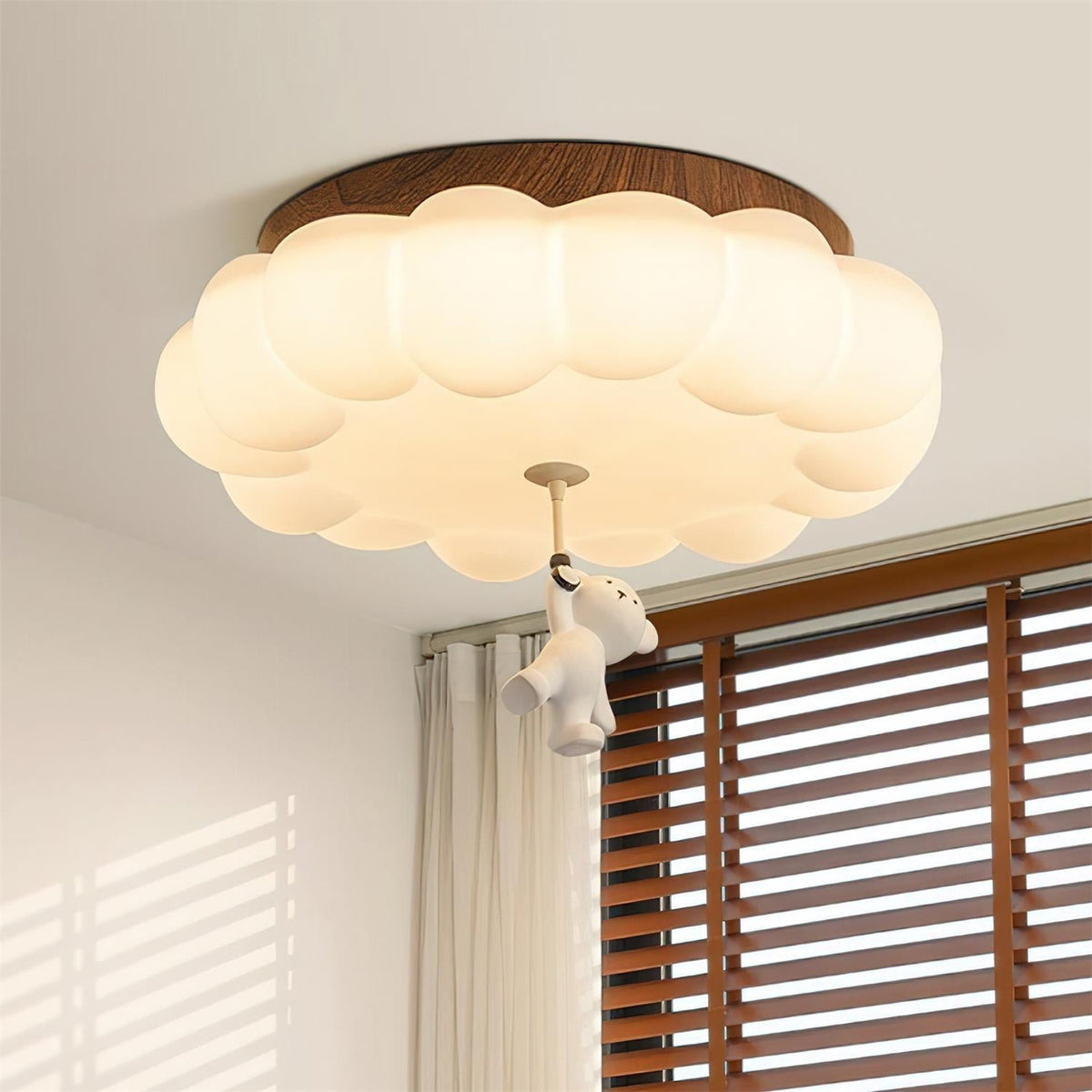 Plafondlamp Beertje Wolk Kinderkamer Acryl LED Warm Licht Speels Design Babykamer Inbouw 50cm Moderne Sfeer | Sulvida