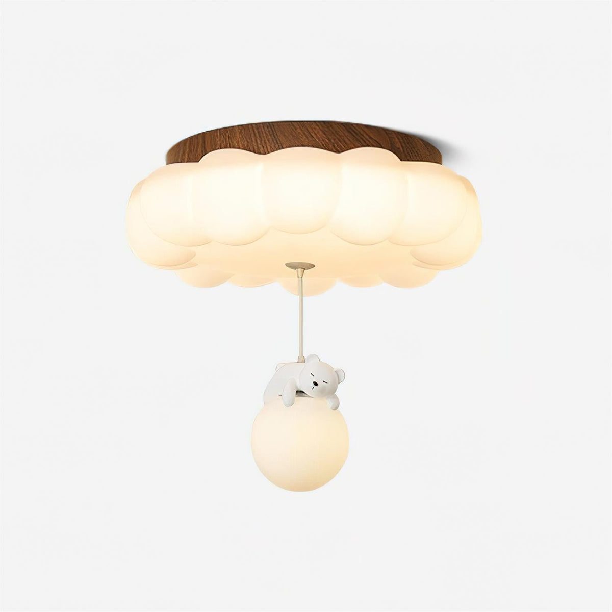 Plafondlamp Beertje Wolk Kinderkamer Acryl LED Warm Licht Speels Design Babykamer Inbouw 50cm Moderne Sfeer | Sulvida
