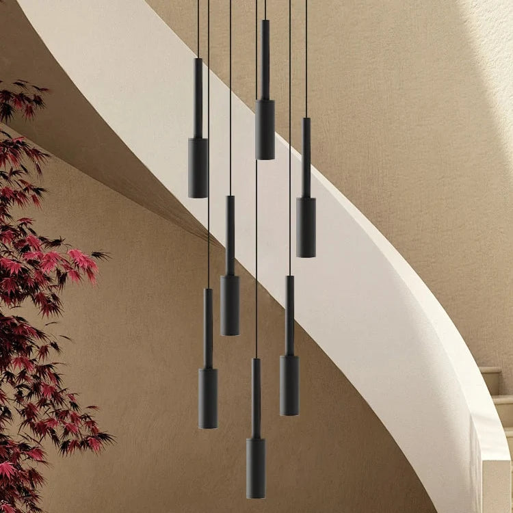 Verstelbare Cilinder Hanglamp Metaal LED Dimbaar Meervoudig Trappenhuis Villa Plafondverlichting Modern | Sulvida
