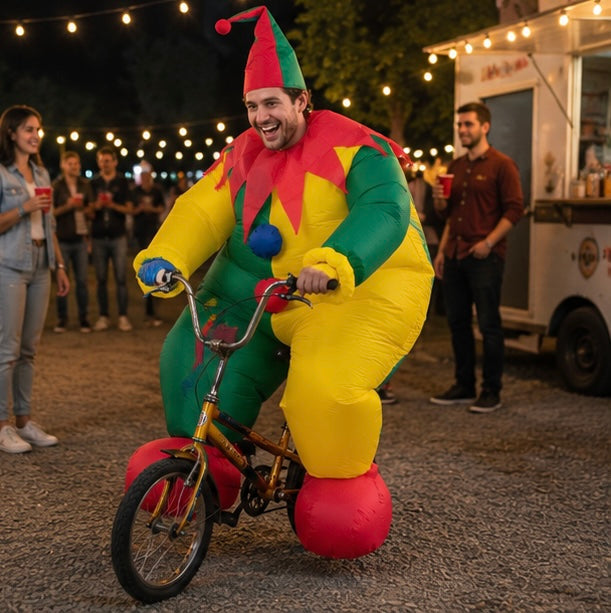 Opblaasbaar Clownskostuum met Luchtpomp Feestoutfit Entertainment Volwassenen Carnaval Party Verkleedkleding | Sulvida