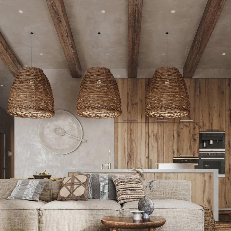 Hanglamp Rotan Vintage Sfeerlicht Woonkamer Slaapkamer Eetkamer Natuurlijk Design E27 Fitting Ambachtelijk | Sulvida
