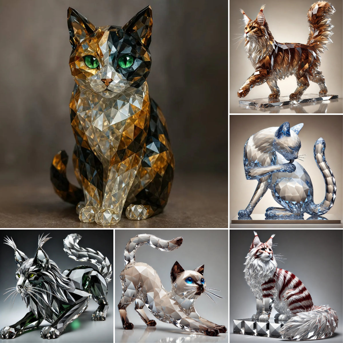 Adventskalender Kristallen Katten 24 Figuurtjes Decemberdecoratie Verzamelbaar Kerstcadeau Feestdagen | Sulvida