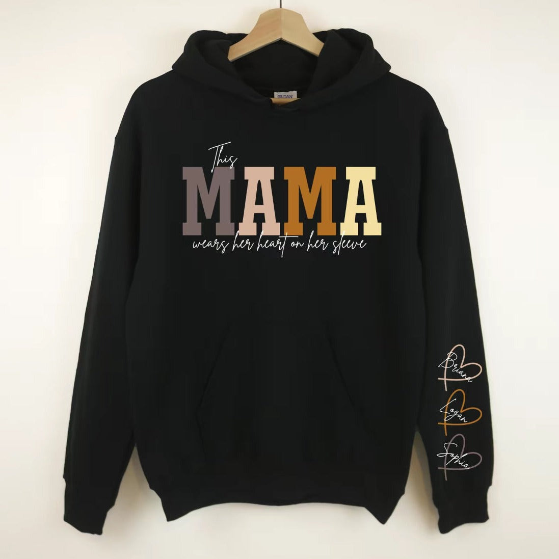 Gepersonaliseerde Trui met Namen op Mouw Cosy Sweater Warm Familiekleding Hoodie Moederdag Cadeau Comfortabel | Sulvida