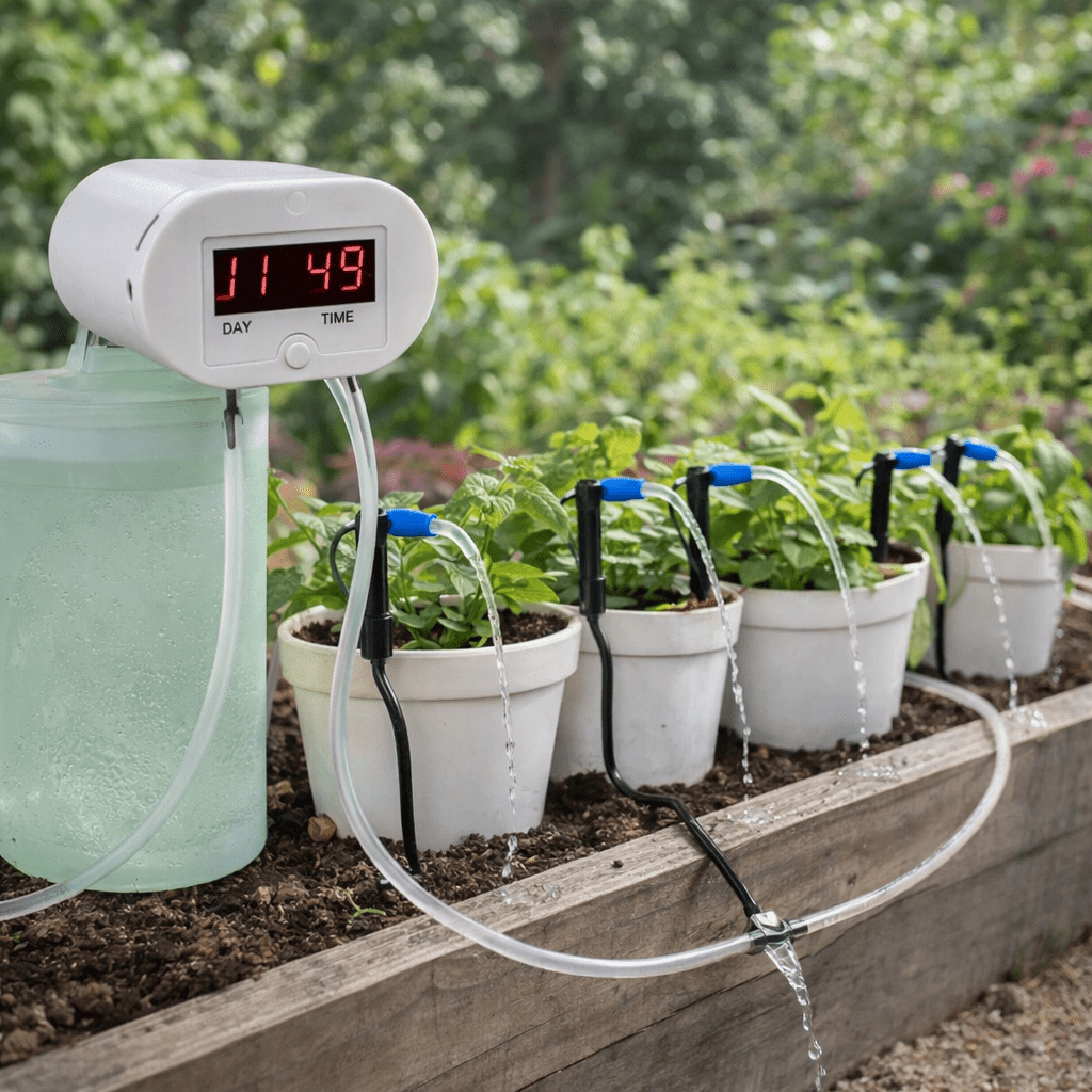 Système intelligent d’arrosage automatique des plantes d’intérieur avec minuterie, 2-16 buses d’arrosage, système goutte-à-goutte | Sulvida