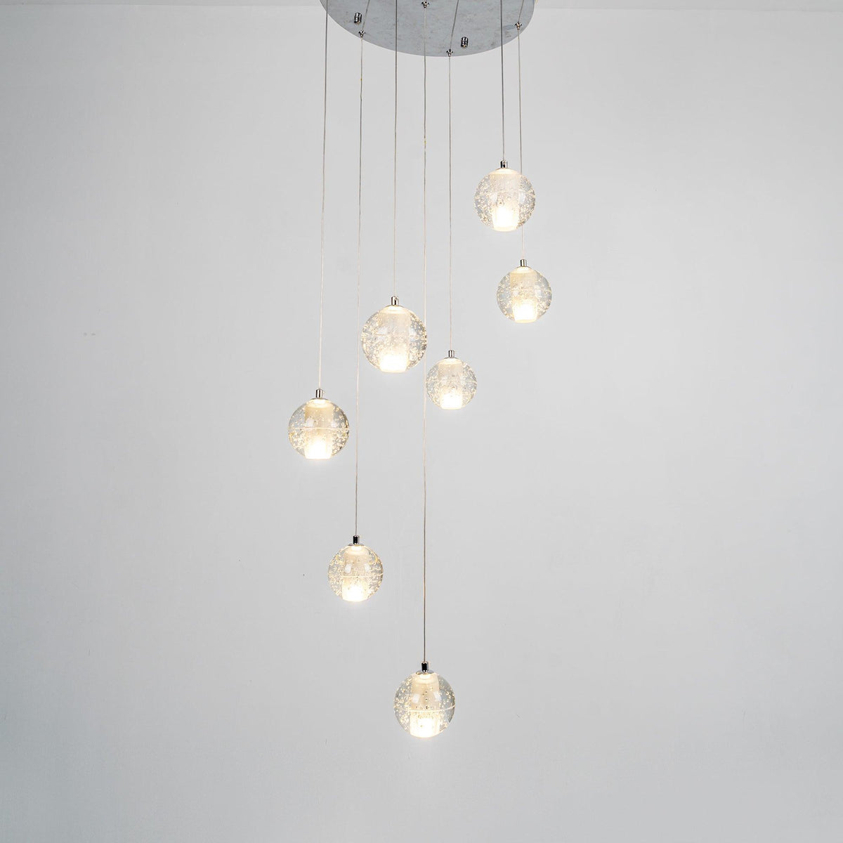 Kristallen Bollenlamp Hanglamp Meervoudig Chroom Glas Eethoek Woonkamer Plafondverlichting Modern Design Interieur | Sulvida