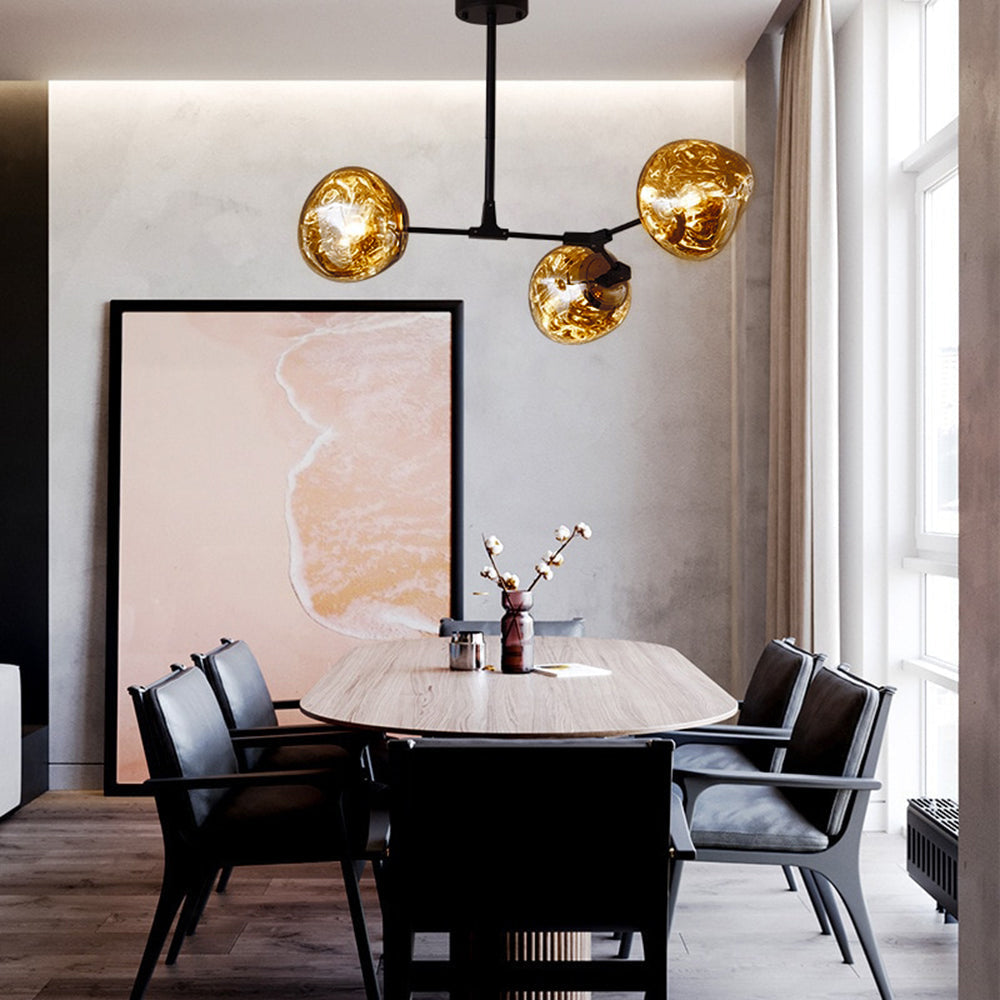 Glazen Bol Hanglamp Set 3 6 8 Lampen Goud Chroom Roségoud Eetkamer Woonkamer Modern Design E27 LED Sfeerverlichting | Sulvida