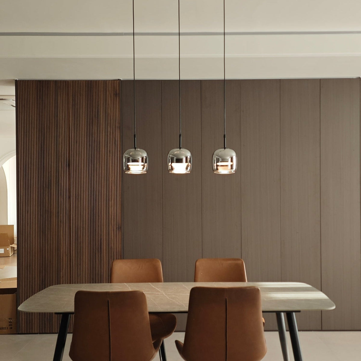 Rookgrijze glazen hanglamp met dimfunctie voor woonkamer eetkamer en slaapkamer industriële sfeerverlichting | Sulvida