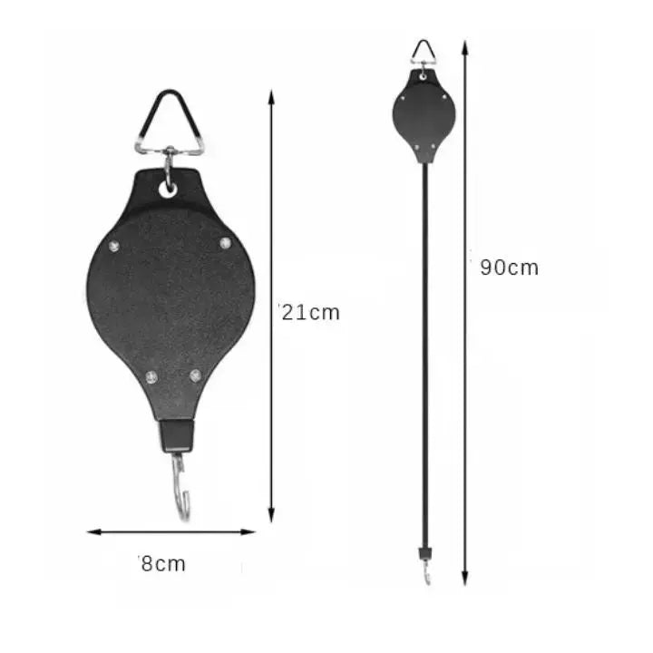 Verstelbaar hangset voor planten 90cm koord kunststof en staal katrol zwart wit binnenophangsysteem plantenhanger | Sulvida