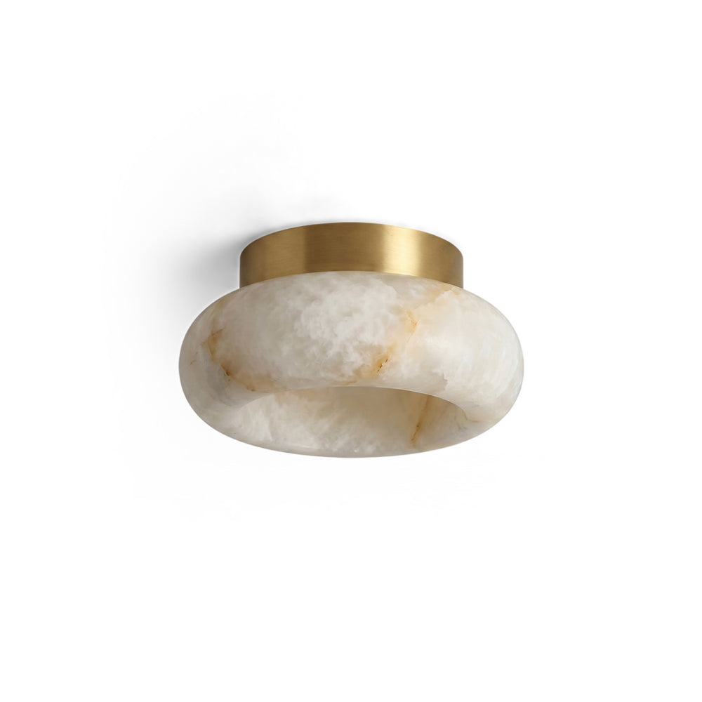 Plafondlamp Messing & Albast LED Rond Wit Verlichting voor Woonkamer Slaapkamer Entree Hal Modern Klassiek | Sulvida