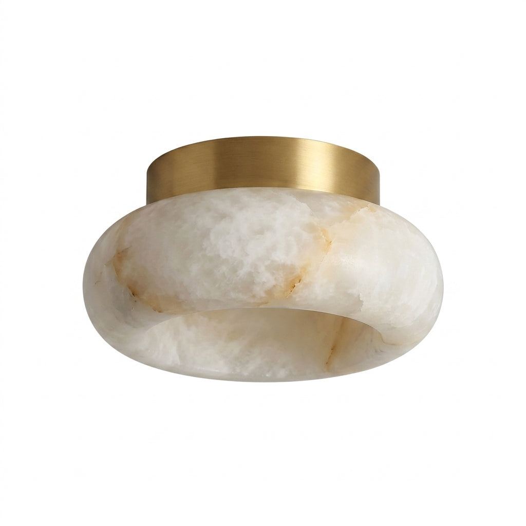 Plafondlamp Messing & Albast LED Rond Wit Verlichting voor Woonkamer Slaapkamer Entree Hal Modern Klassiek | Sulvida