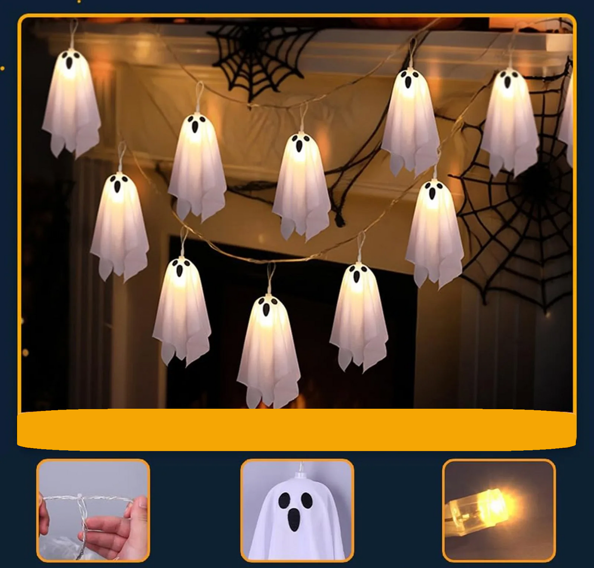 Lichtgevende Spook Hangdecoratie met Gloeiend Effect voor Tuin Boom Venster en Halloween Feest Decoratie | Sulvida