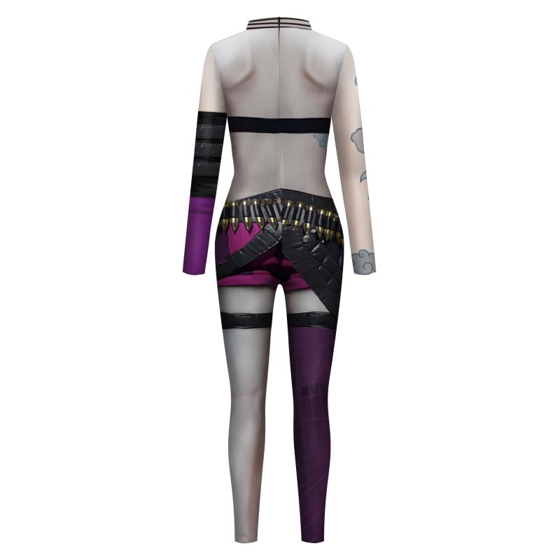 Jumpsuit Cosplay Dames 3D-print Paars Zentai Kostuum Feestkleding Halloween Gaming Anime Verkleedpak Bodysuit | Sulvida