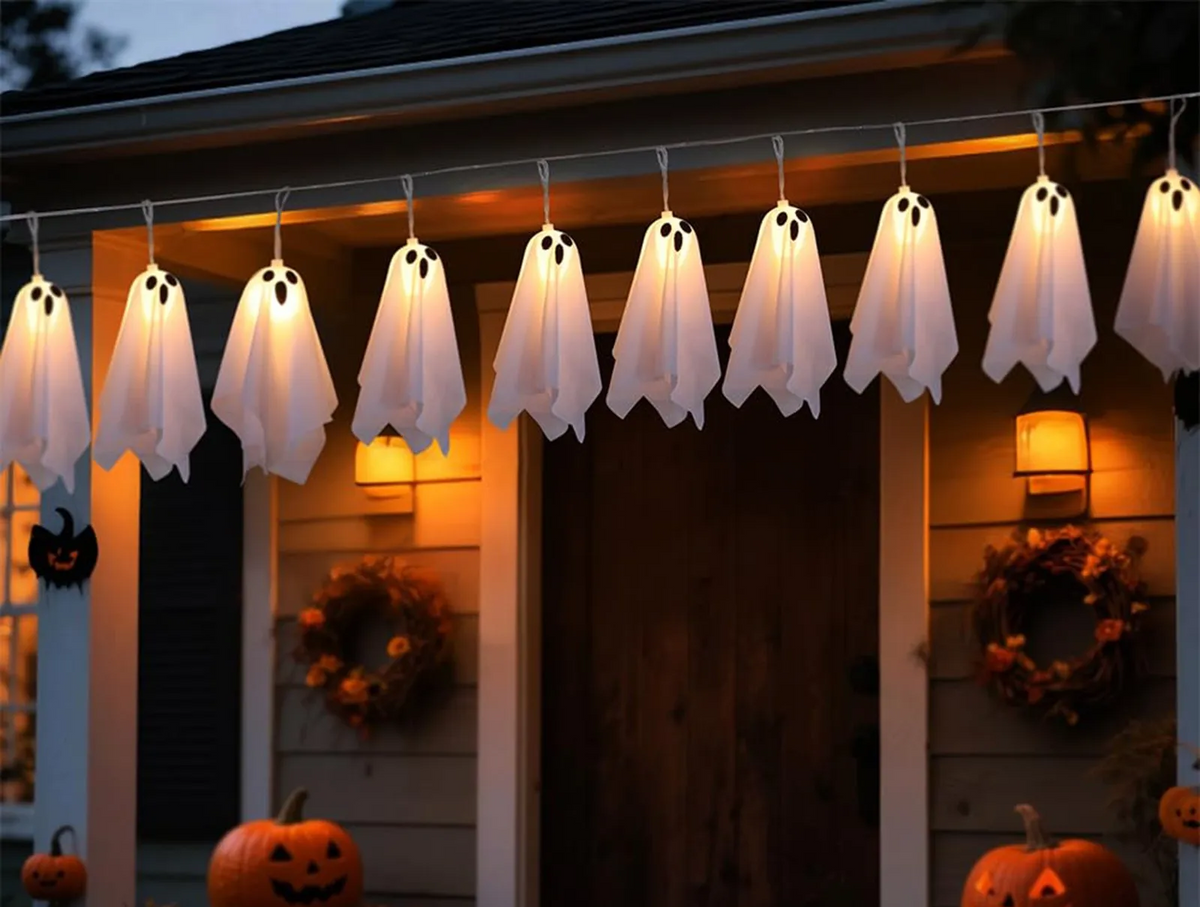 Lichtgevende Spook Hangdecoratie met Gloeiend Effect voor Tuin Boom Venster en Halloween Feest Decoratie | Sulvida