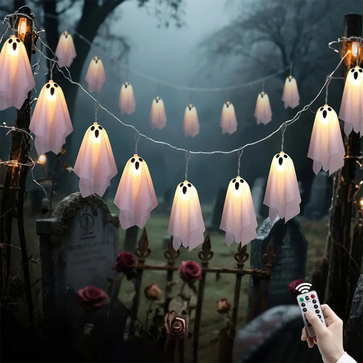 Lichtgevende Spook Hangdecoratie met Gloeiend Effect voor Tuin Boom Venster en Halloween Feest Decoratie | Sulvida