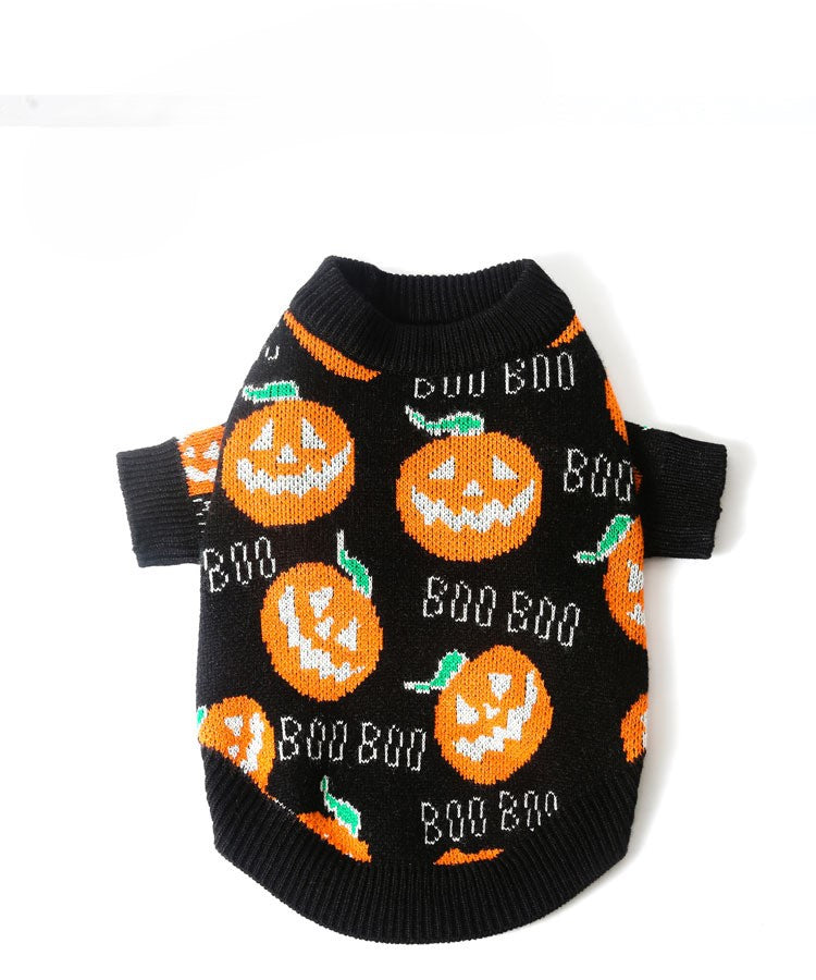 Gebreide Pompoen Huisdierentrui voor Katten en Honden – Warme Feestelijke Winterkleding voor Halloween | Sulvida