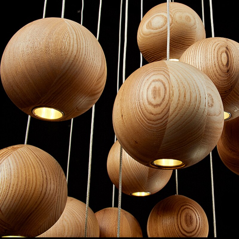 Houten Hanglamp Bol Ø10cm Warm Scandinavisch Design Natuurlijk Hangverlichting Eetkamer Woonkamer Sfeervol | Sulvida