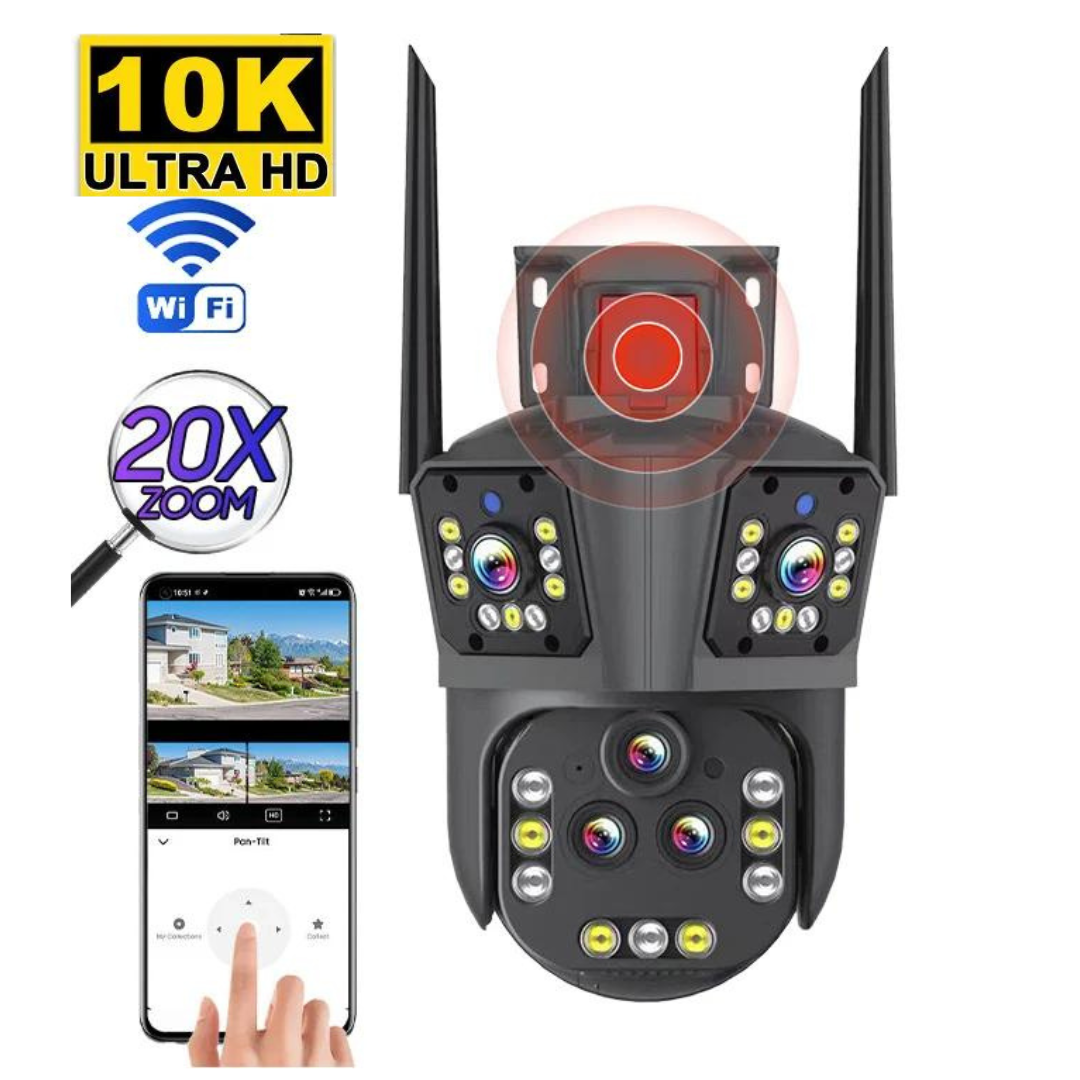 Überwachungskamera mit 20MP, 20-fachem optischem Zoom und Nachtsicht, WLAN-Überwachung für Innen- und Außenbereiche, wasserdicht | Sulvida