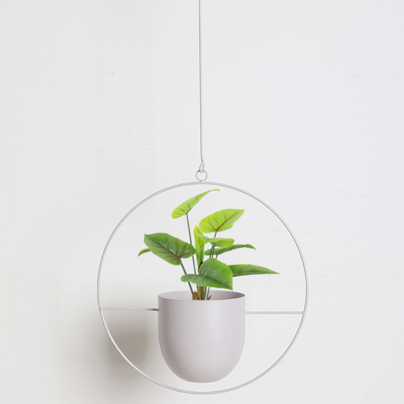 Geometrische Hangende Plantenpot IJzer Modern Goud Zwart Grijs Roze Groen Wit Cirkel Ovaal Kruidenhouder | Sulvida