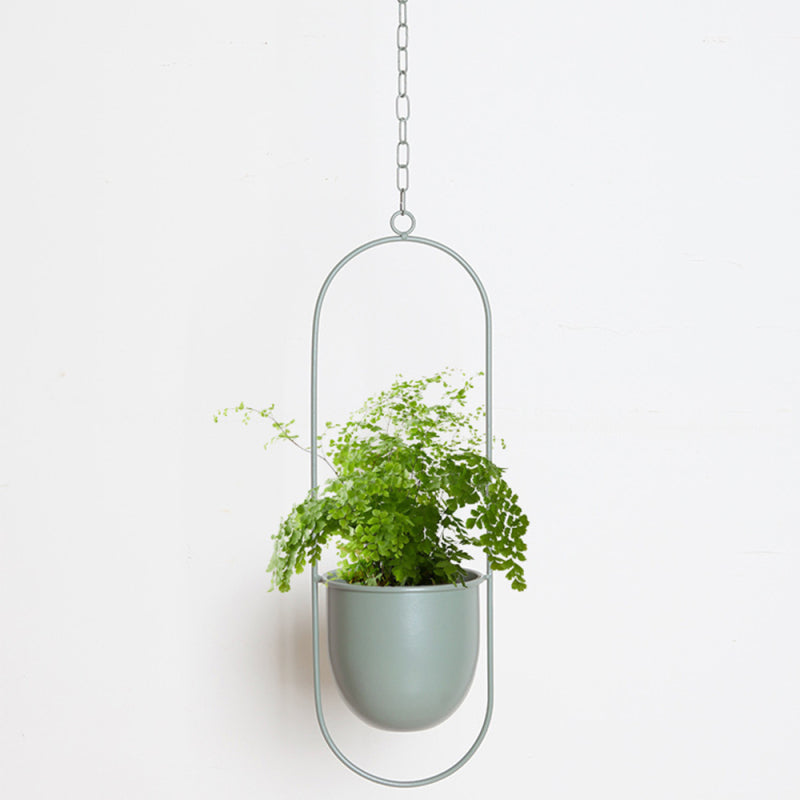 Geometrische Hangende Plantenpot IJzer Modern Goud Zwart Grijs Roze Groen Wit Cirkel Ovaal Kruidenhouder | Sulvida