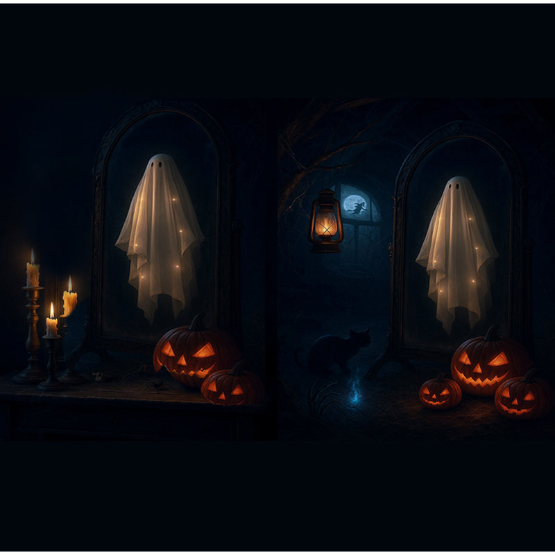 Spookspiegellijst met LED-verlichting - Holografisch Spookeffect voor Halloween Decoratie en Feestversiering | Sulvida