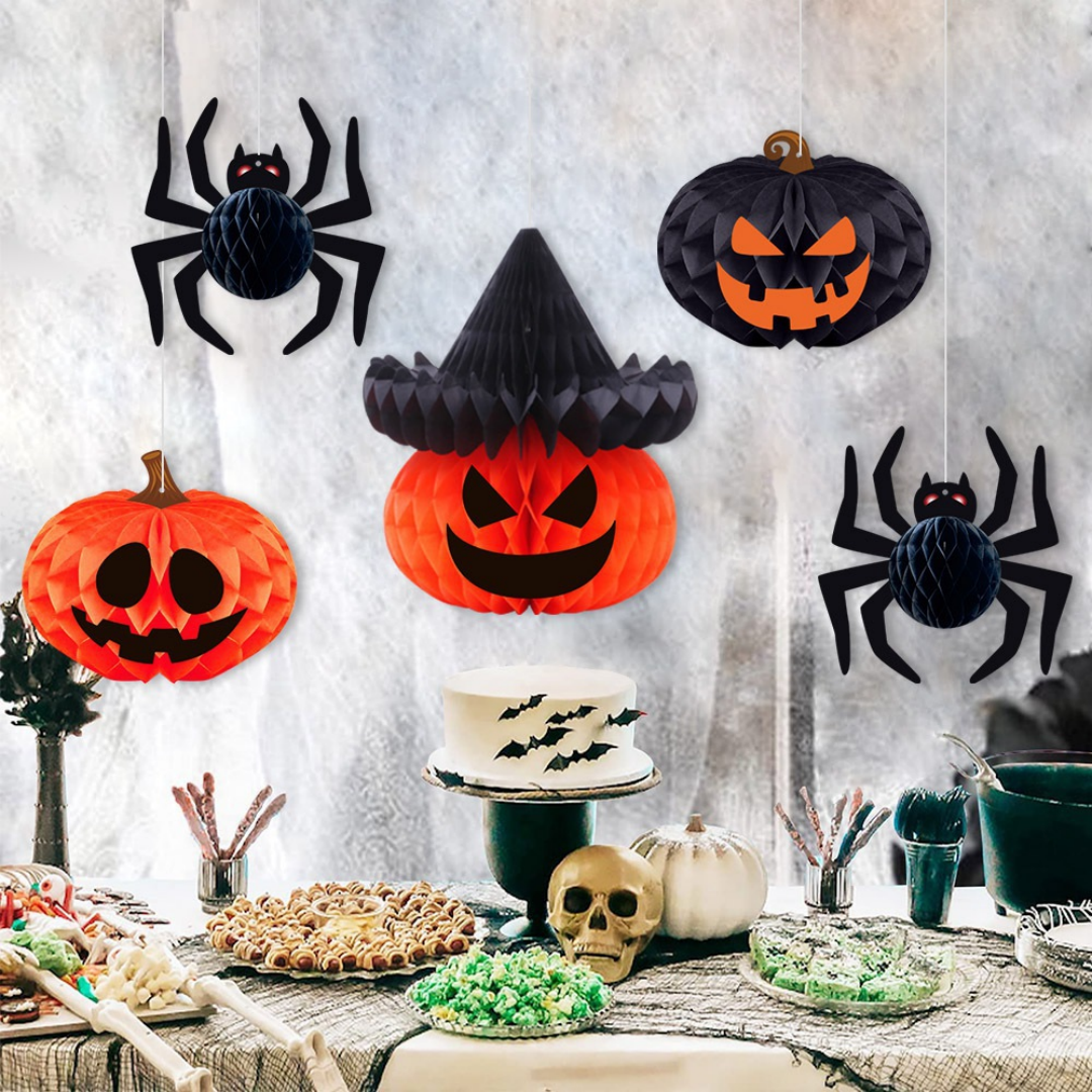 Opvouwbare Papieren Lantaarn Halloween Decoratie Vleermuis Pompoen Spin Ophangbaar Feest Party Versiering | Sulvida