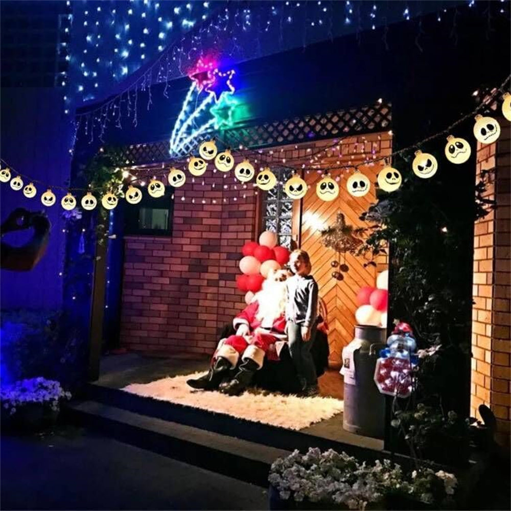 Zonne-energie LED Slingerverlichting 8 Lichtstanden Waterdicht voor Buiten Tuin Terras Feest Halloween Decoratie | Sulvida