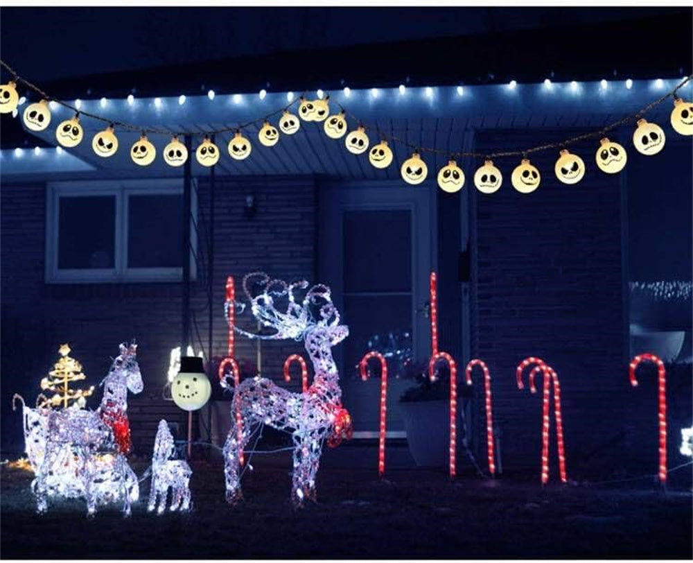 Zonne-energie LED Slingerverlichting 8 Lichtstanden Waterdicht voor Buiten Tuin Terras Feest Halloween Decoratie | Sulvida