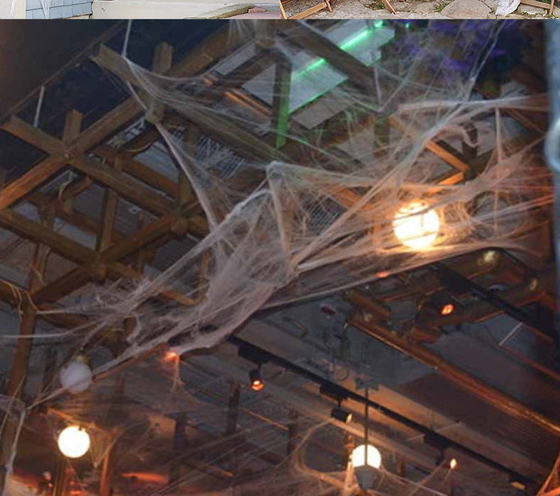 Rekbaar Spinnenwebdecor Wit – Kunstmatig Spinnenweb voor Halloween Decoratie Feest en Huisaccessoires | Sulvida