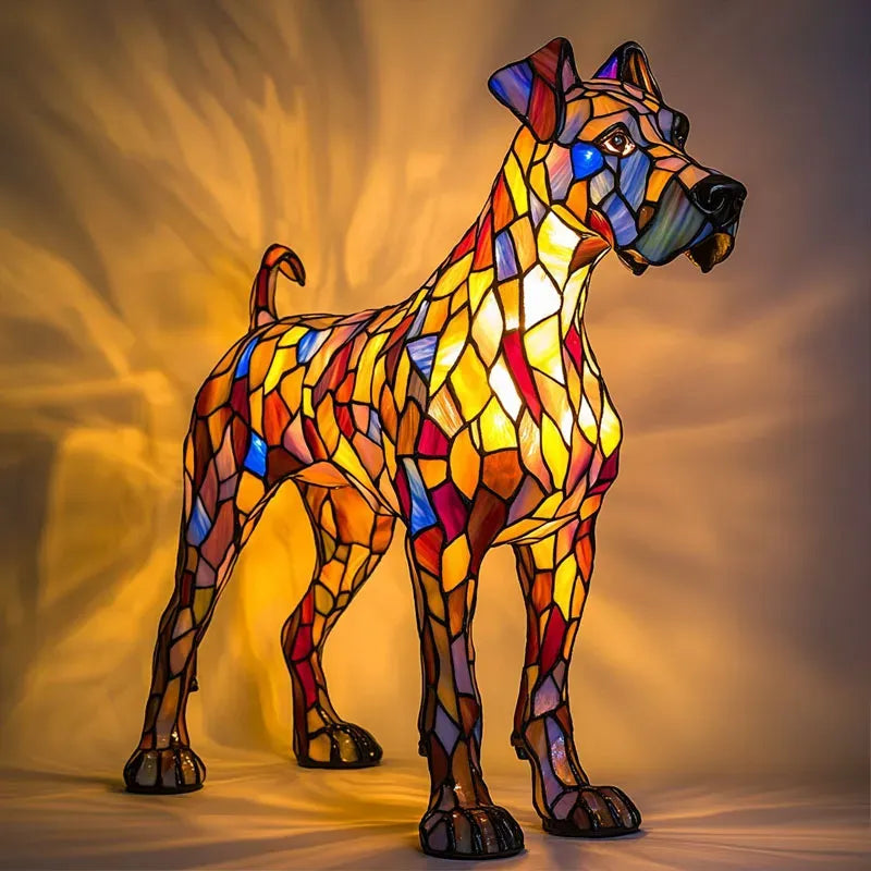 Handgemaakte Decoratieve Hondenlamp met LED-Verlichting voor Sfeervolle Interieurversiering – Warm Wit Licht 3000K voor Woonkamer, Slaapkamer of Kinderkamer | Sulvida