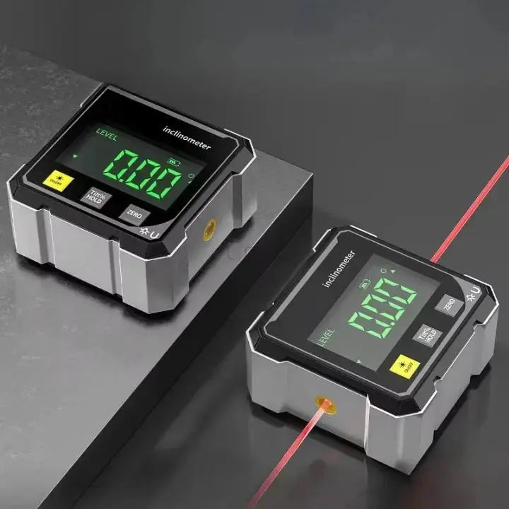 Digitale hoekmeter met laser 360° aluminium gereedschap magnetisch bouwprecisie waterpas voor klussen DIY | Sulvida