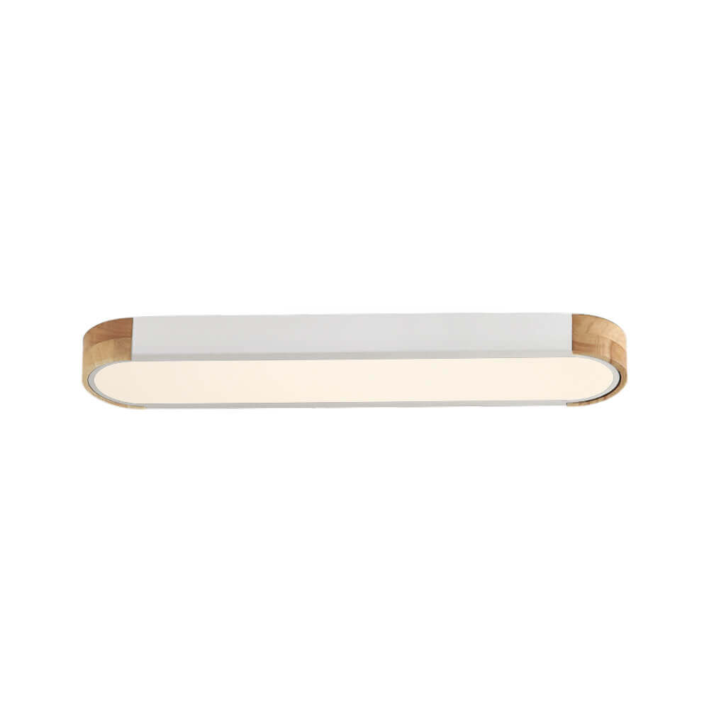 Ovale plafondlamp LED dimbaar 95cm mat zwart wit grijs hout minimalistisch modern design woonkamer slaapkamer | Sulvida