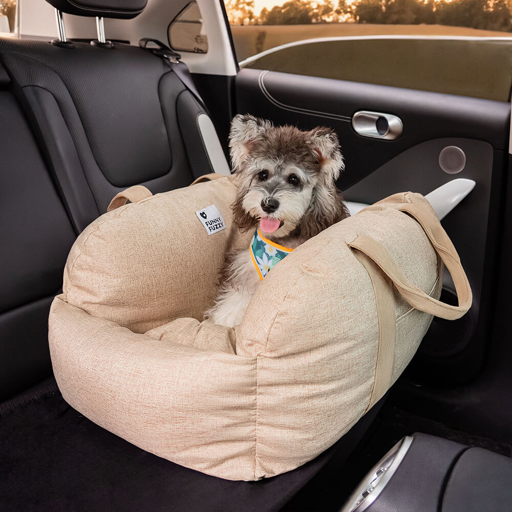 Autostoel voor Honden met Veiligheidsgordel Zacht Reiskussen Wasbare Hoes Comfort Thuis en Onderweg Bescherming | Sulvida