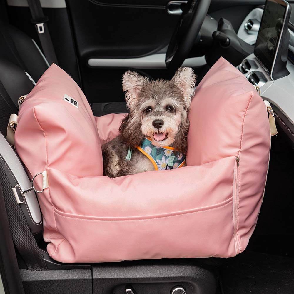 Autostoel voor Honden met Veiligheidsgordel Zacht Reiskussen Wasbare Hoes Comfort Thuis en Onderweg Bescherming | Sulvida