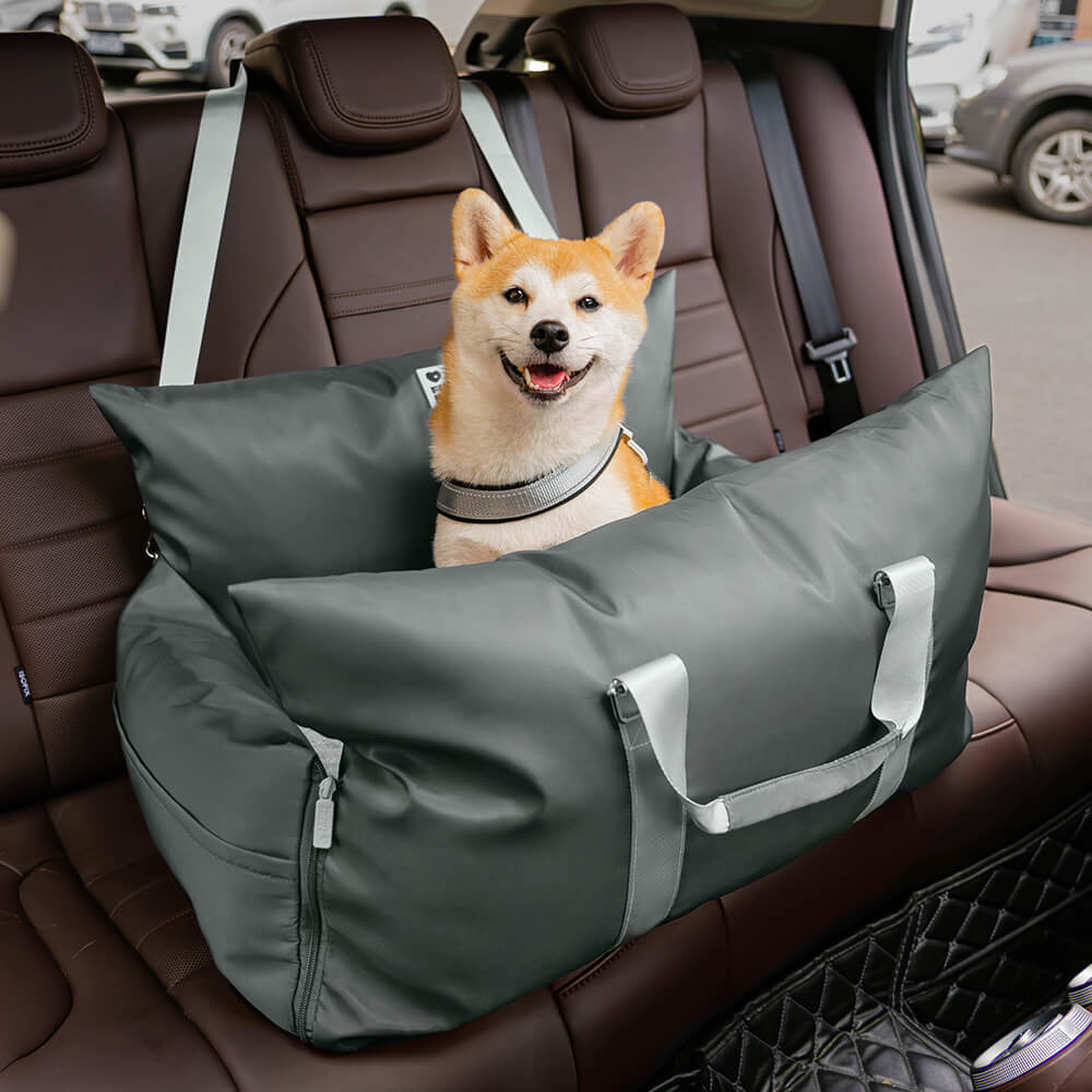 Autostoel voor Honden met Veiligheidsgordel Zacht Reiskussen Wasbare Hoes Comfort Thuis en Onderweg Bescherming | Sulvida