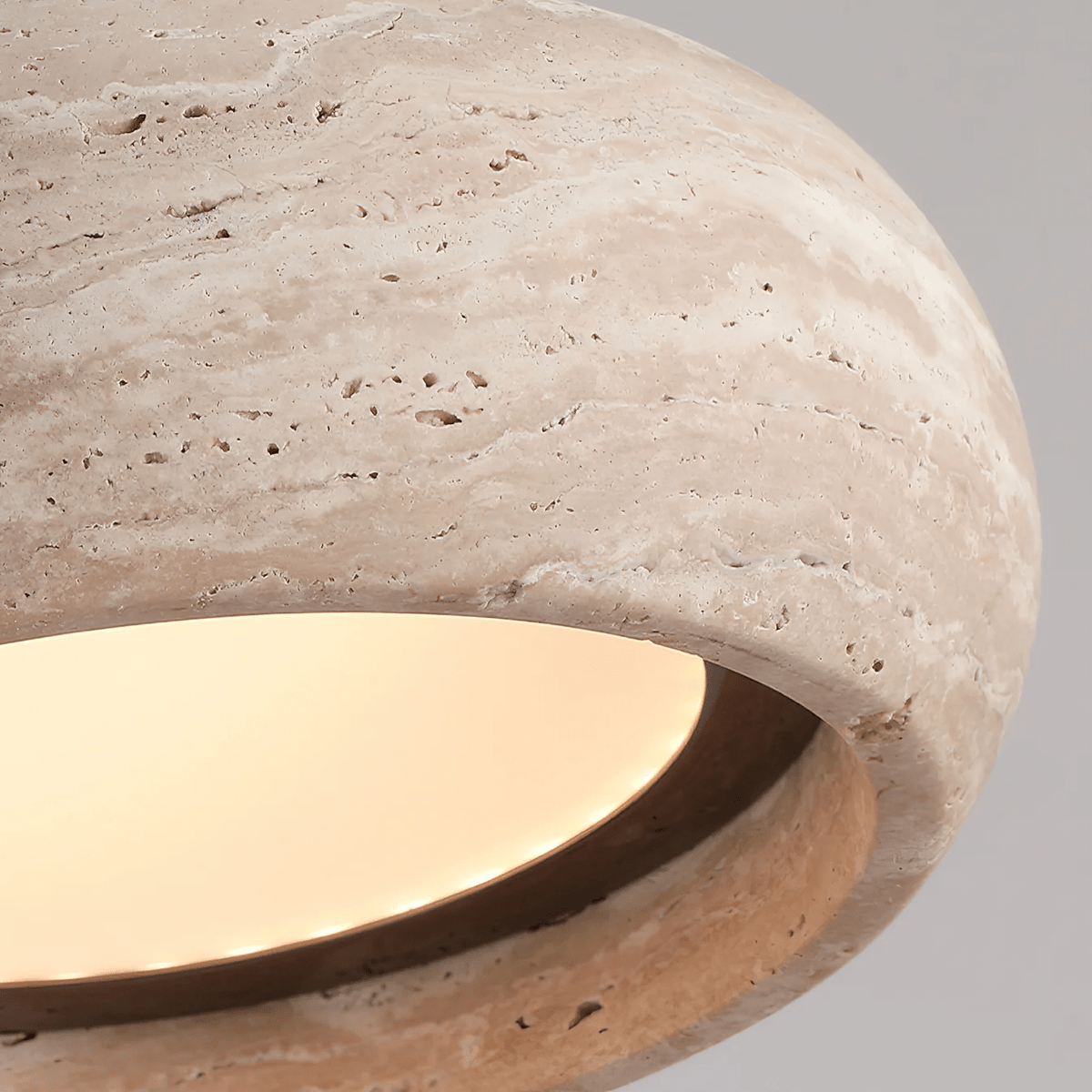 Hanglamp Natuursteen Travertin Ring Geïntegreerde LED Dimbaar Verstelbaar Warm Licht Design Verlichting | Sulvida
