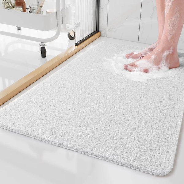 Anti-slip Badkamermat met Sneldrogende Drainagestructuur – Hygiënische Douchemat voor Veiligheid en Comfort in Beige, Grijs en Wit | Sulvida