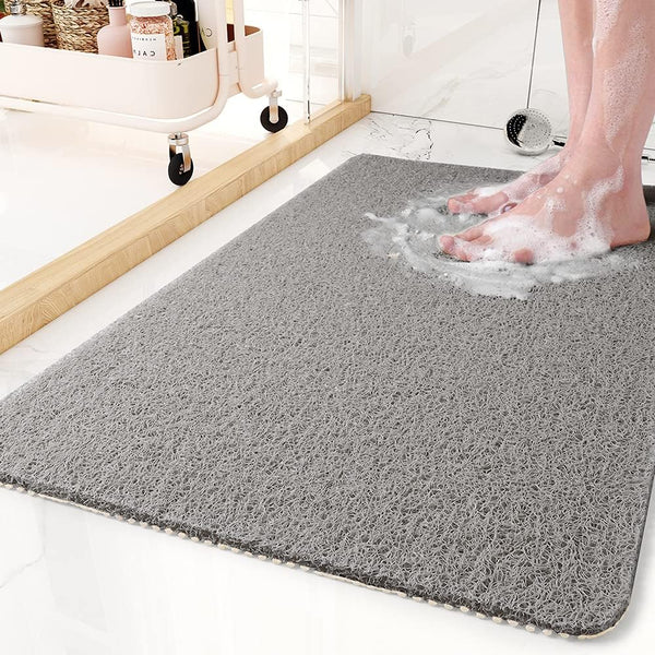Anti-slip Badkamermat met Sneldrogende Drainagestructuur – Hygiënische Douchemat voor Veiligheid en Comfort in Beige, Grijs en Wit | Sulvida
