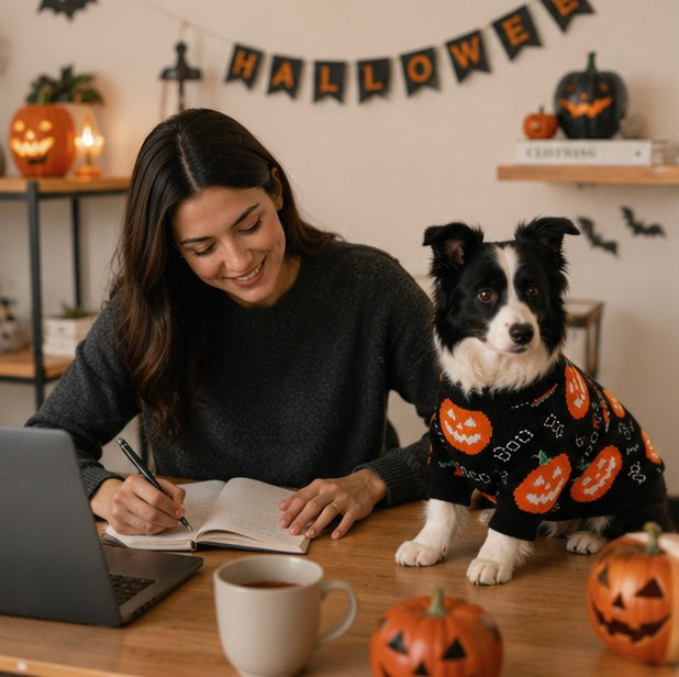 Gebreide Pompoen Huisdierentrui voor Katten en Honden – Warme Feestelijke Winterkleding voor Halloween | Sulvida