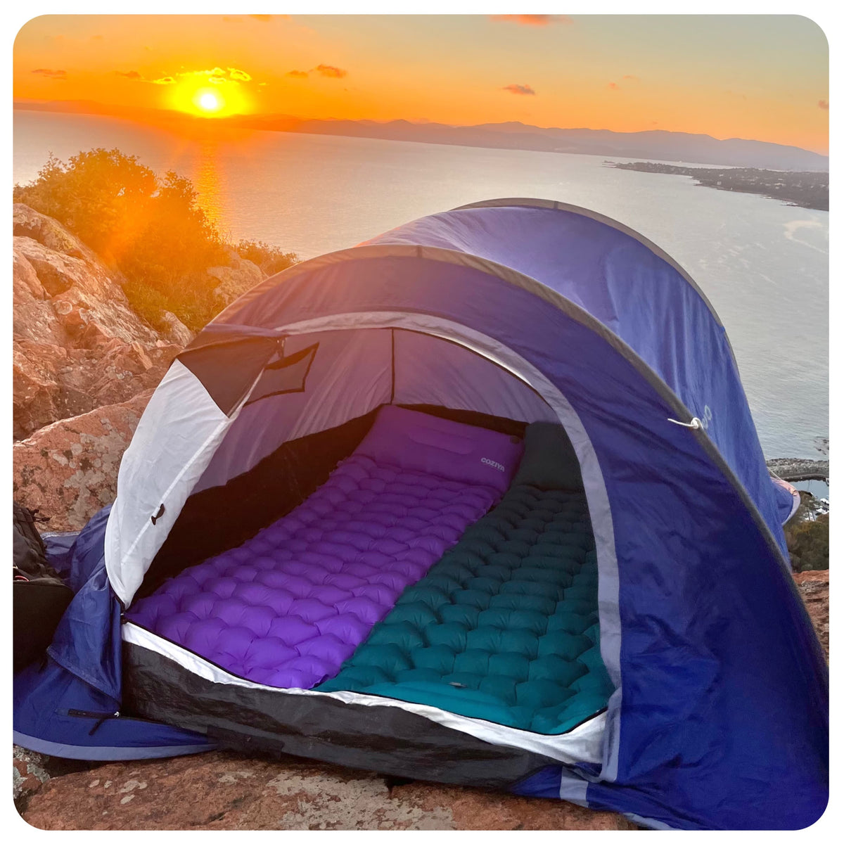 Zelfopblazende Slaapmat TPU Nylon 190×58×5cm Kamperen Outdoor Lichtgewicht Compacte Luchtmatras Isolerend | Sulvida