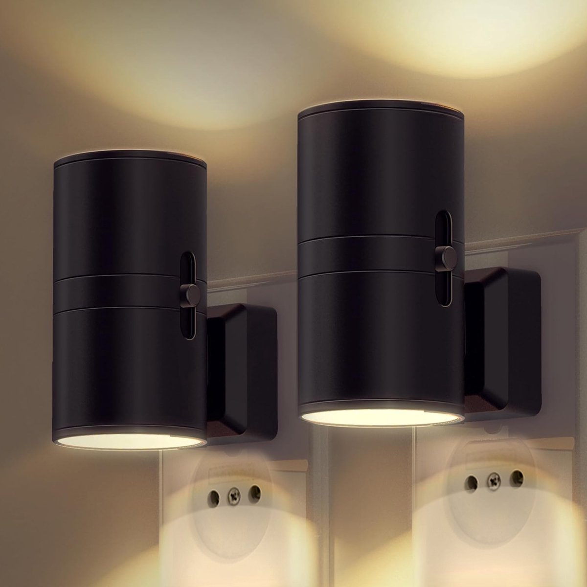 Dimbare Nachtlamp met Touch-Bediening Stekker LED voor Slaapkamer Hal Kinderkamer Nachtkastje Wandlamp met Lichtsensor Warm Wit Licht | Sulvida